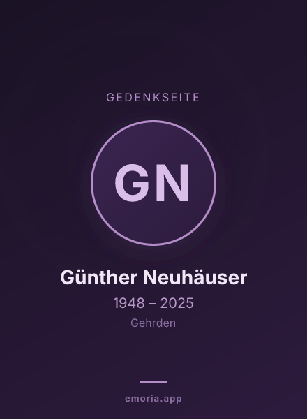 Gedenkportrait von Günther Neuhäuser