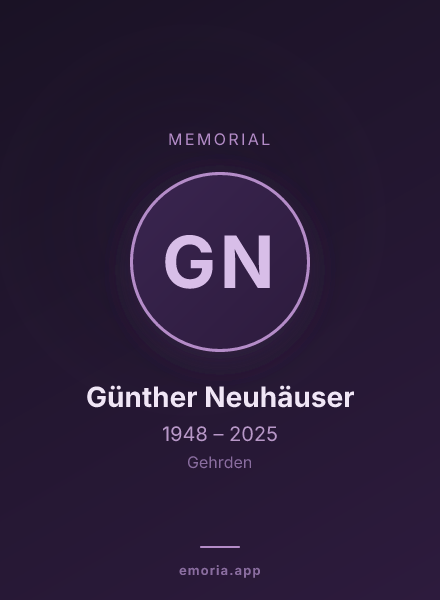 Memorial portrait of Günther Neuhäuser