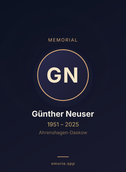Memorial portrait of Günther Neuser