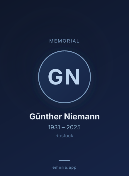 Memorial portrait of Günther Niemann