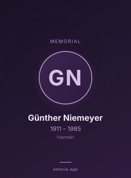 Memorial portrait of Günther Niemeyer