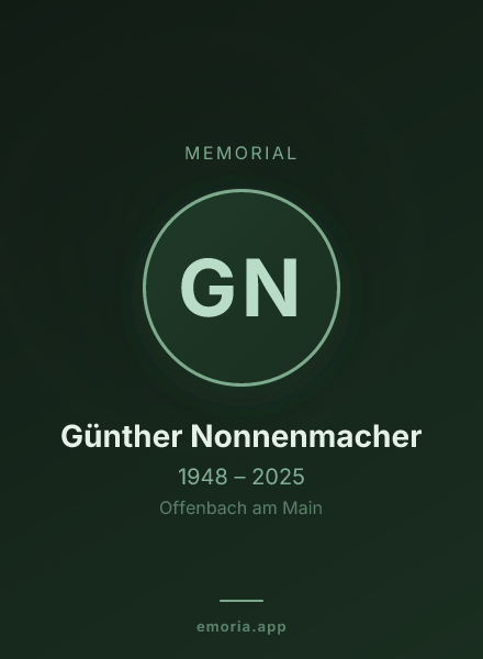 Memorial portrait of Günther Nonnenmacher
