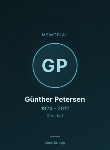 Memorial portrait of Günther Petersen