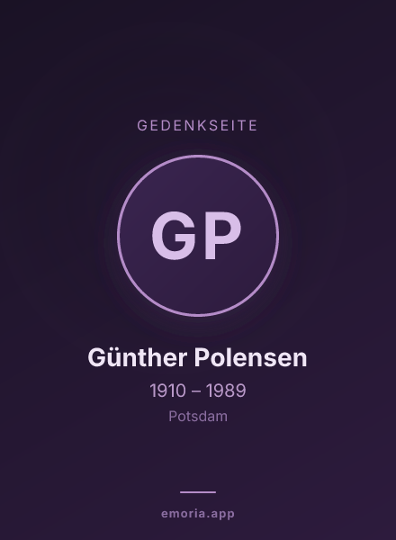 Gedenkportrait von Günther Polensen