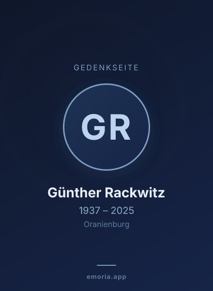 Gedenkportrait von Günther Rackwitz