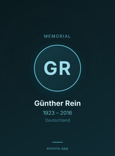 Memorial portrait of Günther Rein