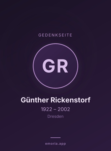 Gedenkportrait von Günther Rickenstorf