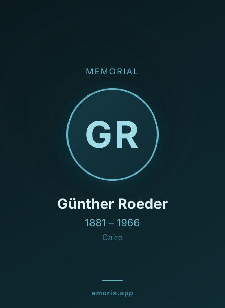 Memorial portrait of Günther Roeder