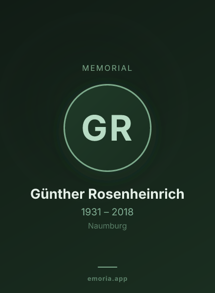 Memorial portrait of Günther Rosenheinrich