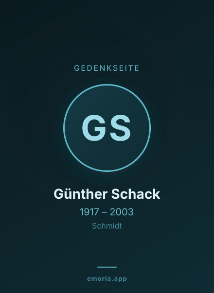Gedenkportrait von Günther Schack