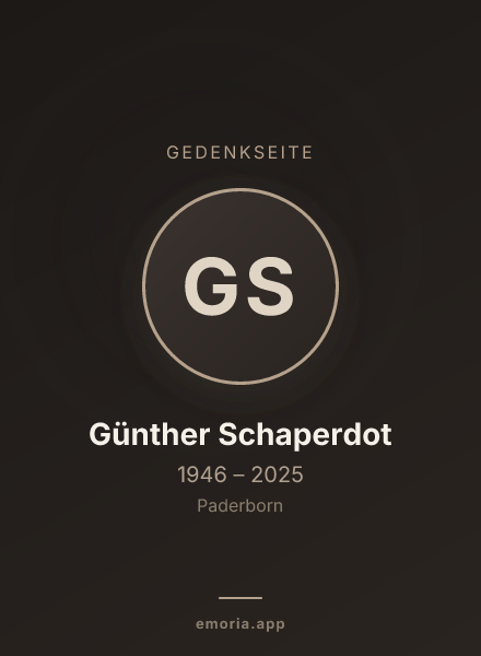 Gedenkportrait von Günther Schaperdot