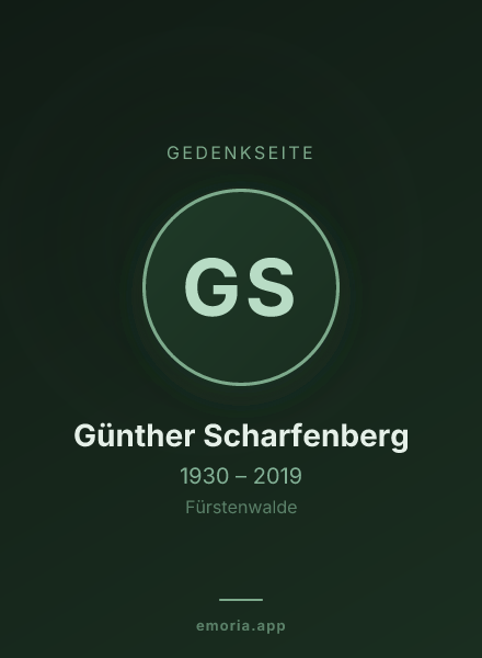 Gedenkportrait von Günther Scharfenberg