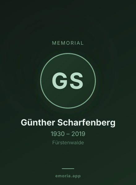 Memorial portrait of Günther Scharfenberg