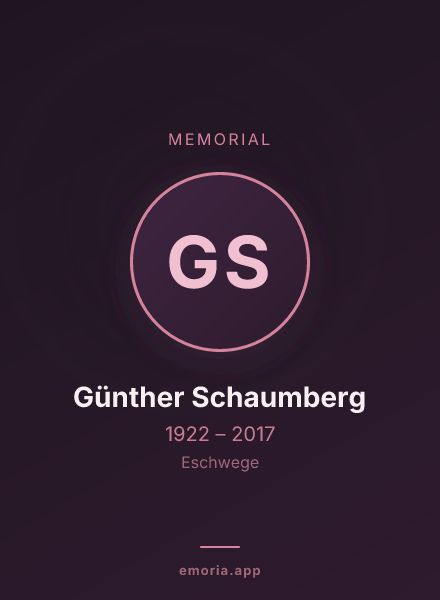 Memorial portrait of Günther Schaumberg