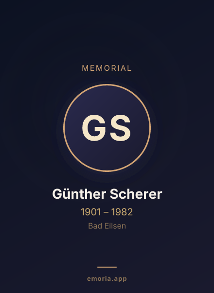 Memorial portrait of Günther Scherer