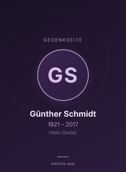 Gedenkportrait von Günther Schmidt