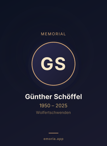 Memorial portrait of Günther Schöffel