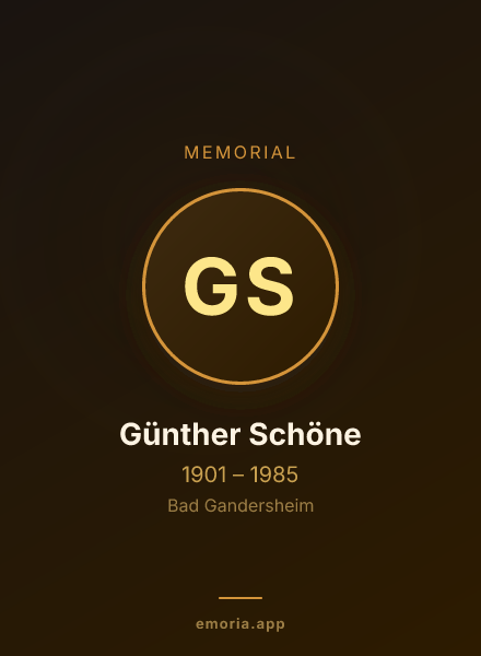 Memorial portrait of Günther Schöne