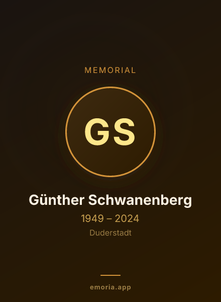 Memorial portrait of Günther Schwanenberg