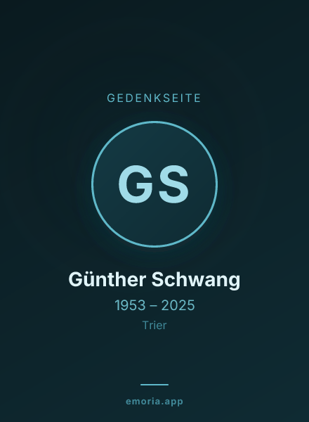 Gedenkportrait von Günther Schwang