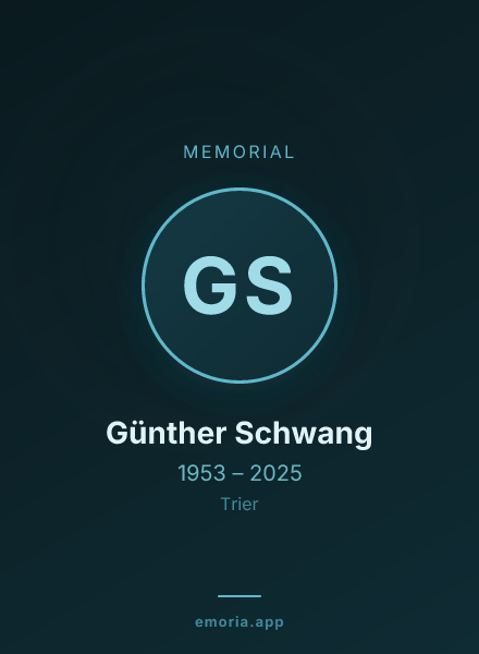 Memorial portrait of Günther Schwang