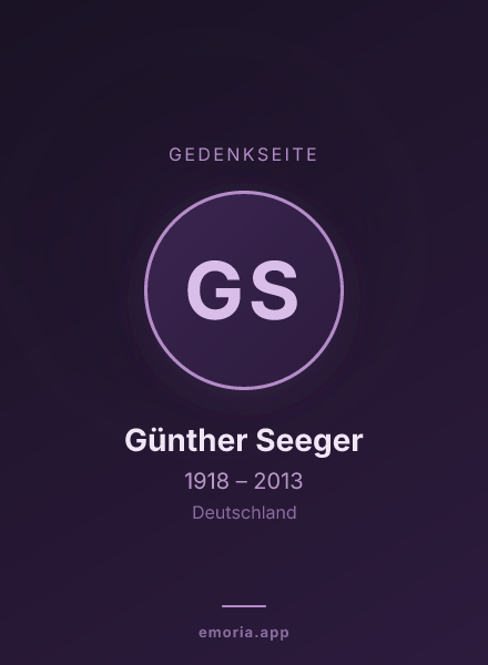 Gedenkportrait von Günther Seeger