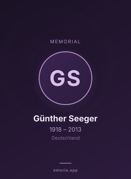 Memorial portrait of Günther Seeger