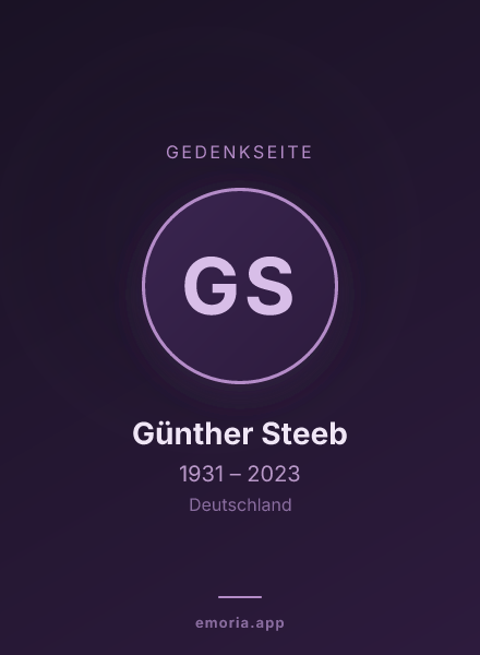 Gedenkportrait von Günther Steeb