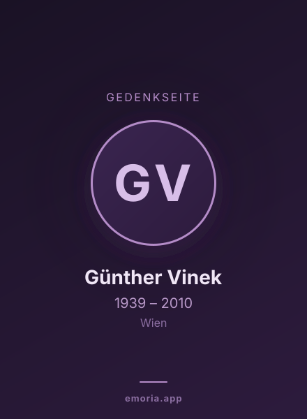 Gedenkportrait von Günther Vinek