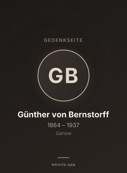 Gedenkportrait von Günther von Bernstorff