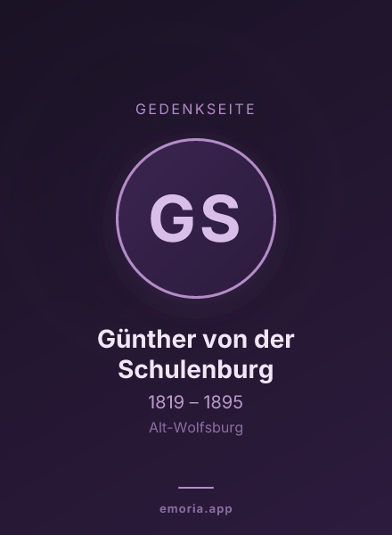 Gedenkportrait von Günther von der Schulenburg