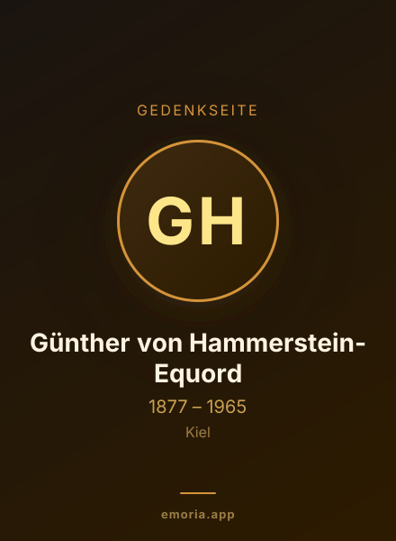 Gedenkportrait von Günther von Hammerstein-Equord