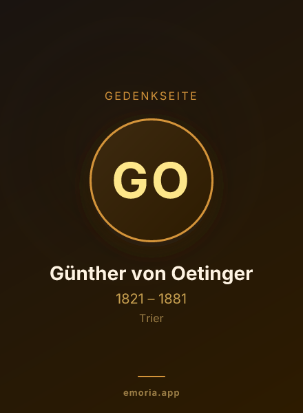 Gedenkportrait von Günther von Oetinger
