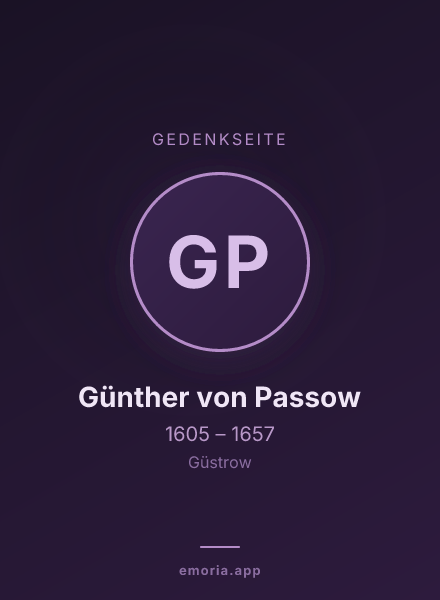 Gedenkportrait von Günther von Passow