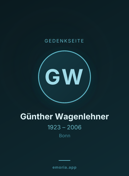 Gedenkportrait von Günther Wagenlehner