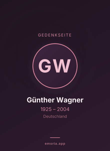 Gedenkportrait von Günther Wagner