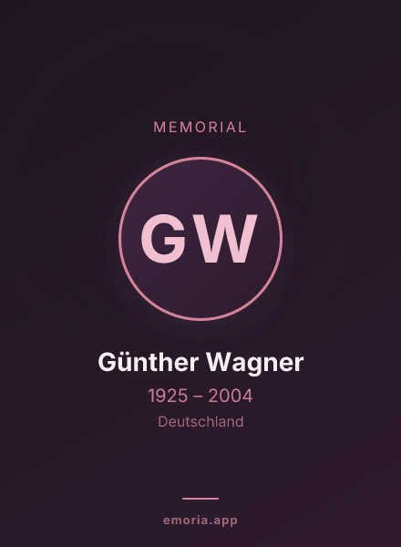 Memorial portrait of Günther Wagner