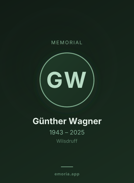 Memorial portrait of Günther Wagner