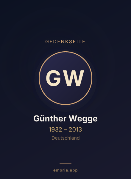 Gedenkportrait von Günther Wegge