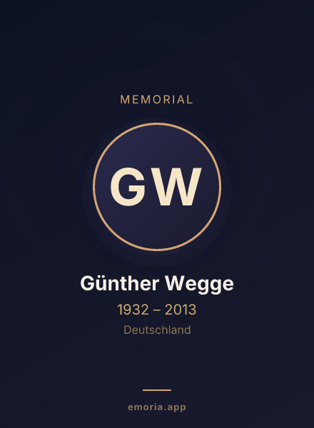 Memorial portrait of Günther Wegge
