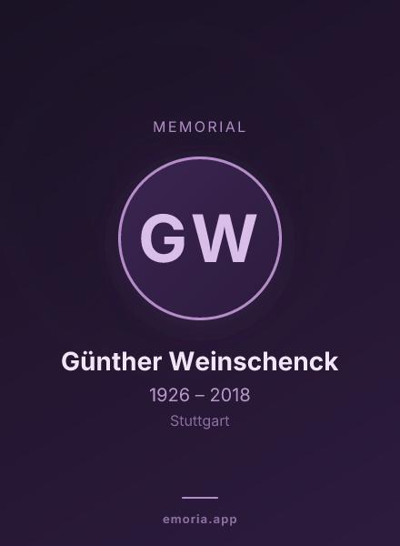 Memorial portrait of Günther Weinschenck