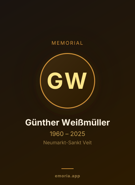 Memorial portrait of Günther Weißmüller