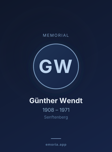 Memorial portrait of Günther Wendt