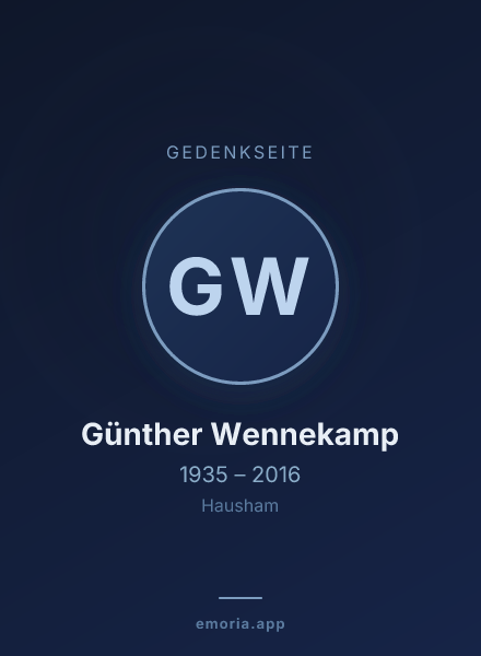 Gedenkportrait von Günther Wennekamp