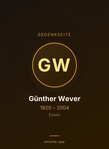 Gedenkportrait von Günther Wever