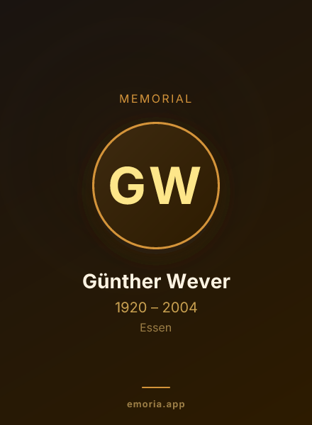 Memorial portrait of Günther Wever