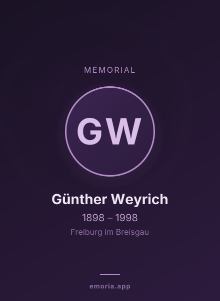 Memorial portrait of Günther Weyrich