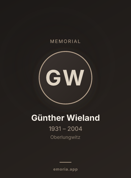 Memorial portrait of Günther Wieland