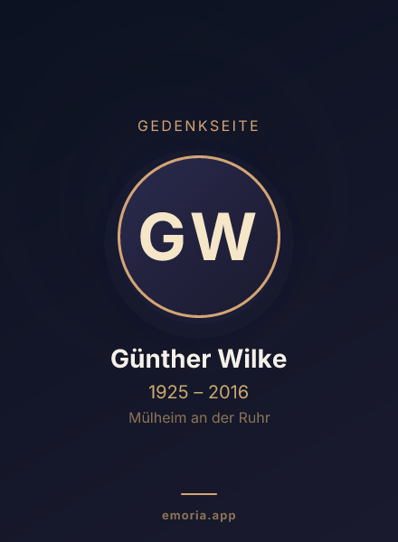 Gedenkportrait von Günther Wilke