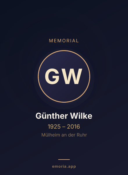 Memorial portrait of Günther Wilke
